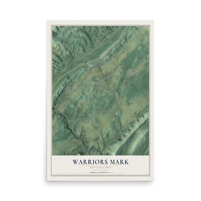 Map of Warriors Mark, Pennsylvania, 12 x 18 inch unframed archival matte print