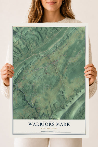 Map of Warriors Mark, Pennsylvania, 18 x 24 inch unframed archival matte print