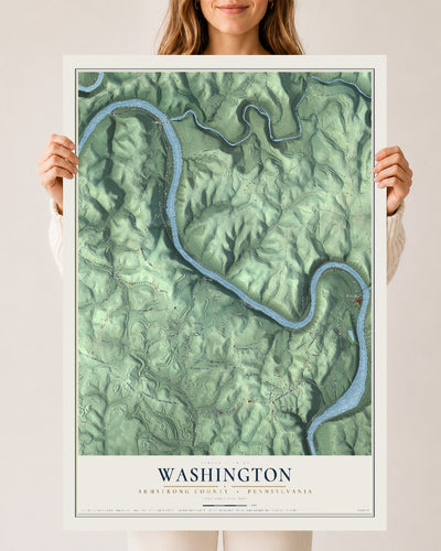 Map of Washington, Armstrong County, Pennsylvania, 24 x 36 inch unframed archival matte print