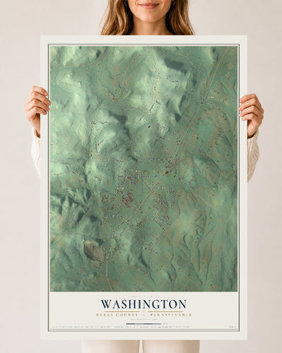 Map of Washington, Berks County, Pennsylvania, 24 x 36 inch unframed archival matte print