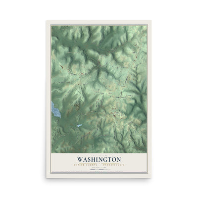 Map of Washington, Butler County, Pennsylvania, 12 x 18 inch unframed archival matte print