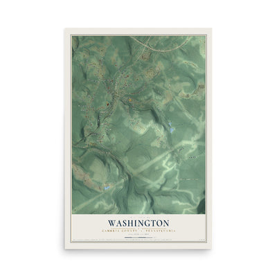 Map of Washington, Cambria County, Pennsylvania, 12 x 18 inch unframed archival matte print