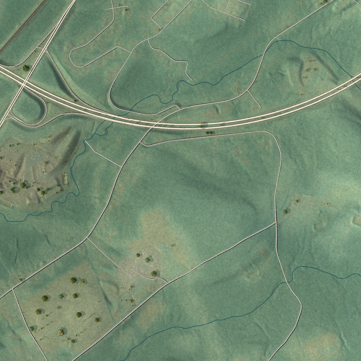 Second close-up of the map of Washington, Cambria County, Pennsylvania print showing more streets and buildings