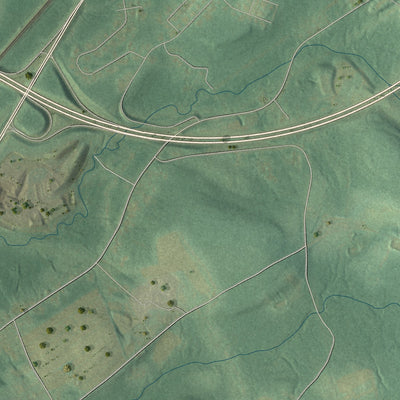 Second close-up of the map of Washington, Cambria County, Pennsylvania print showing more streets and buildings