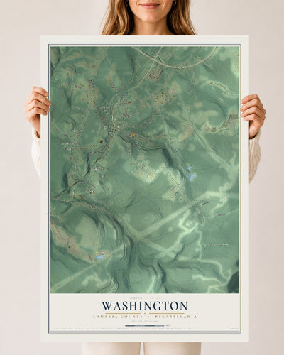 Map of Washington, Cambria County, Pennsylvania, 24 x 36 inch unframed archival matte print