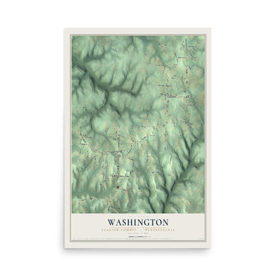 Map of Washington, Clarion County, Pennsylvania, 12 x 18 inch unframed archival matte print