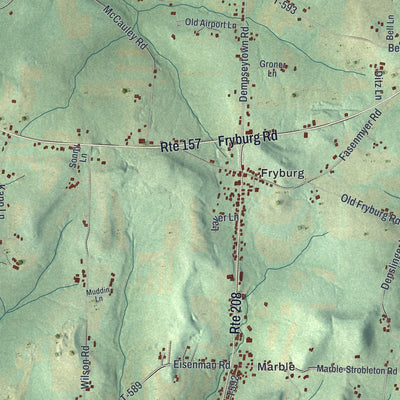 Close-up of the map of Washington, Clarion County, Pennsylvania print showing street and building detail