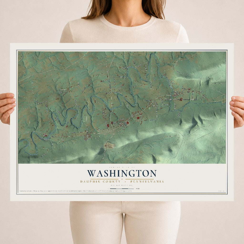 Map of Washington, Dauphin County, Pennsylvania, 18 x 24 inch unframed archival matte print