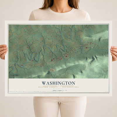 Map of Washington, Dauphin County, Pennsylvania, 18 x 24 inch unframed archival matte print