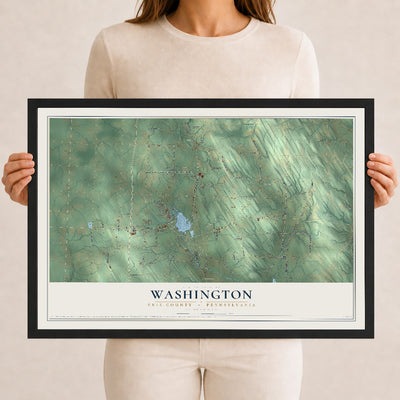 Map of Washington, Erie County, Pennsylvania, 12 x 18 inch print in a black wood frame