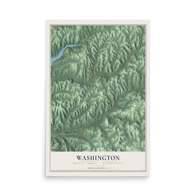 Map of Washington, Indiana County, Pennsylvania, 12 x 18 inch unframed archival matte print