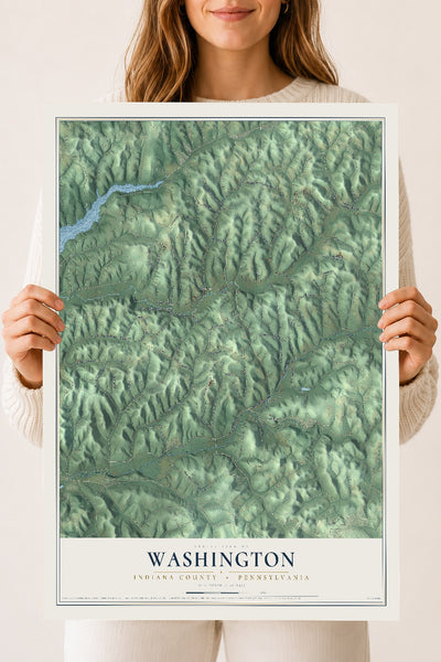 Map of Washington, Indiana County, Pennsylvania, 18 x 24 inch unframed archival matte print