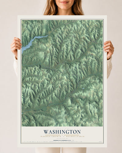 Map of Washington, Indiana County, Pennsylvania, 24 x 36 inch unframed archival matte print
