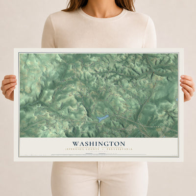 Map of Washington, Jefferson County, Pennsylvania, 12 x 18 inch unframed archival matte print