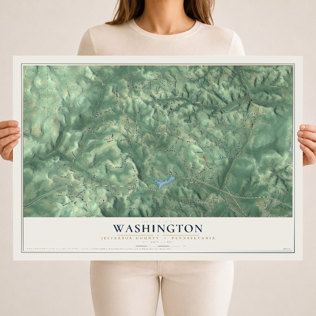 Map of Washington, Jefferson County, Pennsylvania, 18 x 24 inch unframed archival matte print