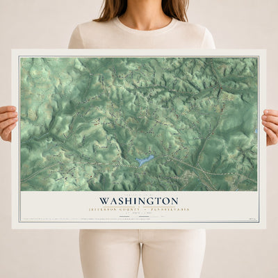 Map of Washington, Jefferson County, Pennsylvania, 18 x 24 inch unframed archival matte print