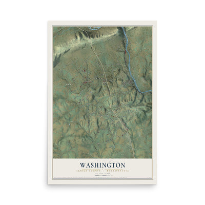 Map of Washington, Lehigh County, Pennsylvania, 12 x 18 inch unframed archival matte print