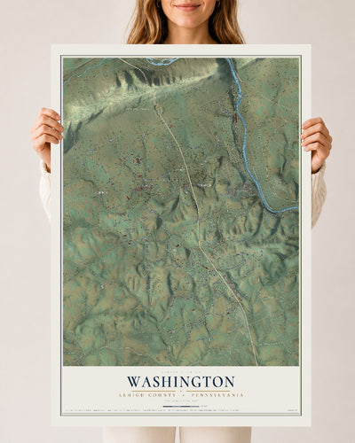 Map of Washington, Lehigh County, Pennsylvania, 24 x 36 inch unframed archival matte print