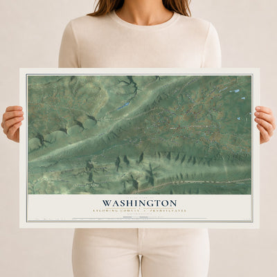 Map of Washington, Lycoming County, Pennsylvania, 12 x 18 inch unframed archival matte print