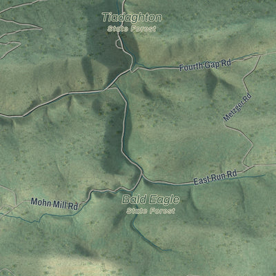 Second close-up of the map of Washington, Lycoming County, Pennsylvania print showing more streets and buildings