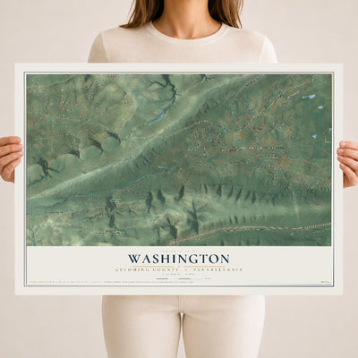 Map of Washington, Lycoming County, Pennsylvania, 18 x 24 inch unframed archival matte print