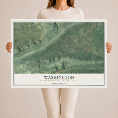 Map of Washington, Lycoming County, Pennsylvania, 24 x 36 inch unframed archival matte print