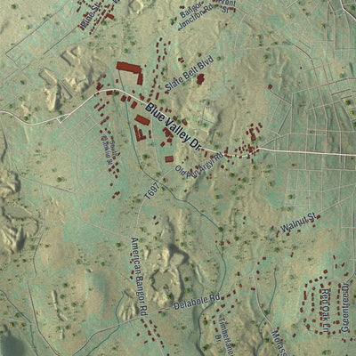 Close-up of the map of Washington, Northampton County, Pennsylvania print showing street and building detail
