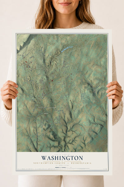 Map of Washington, Northampton County, Pennsylvania, 18 x 24 inch unframed archival matte print