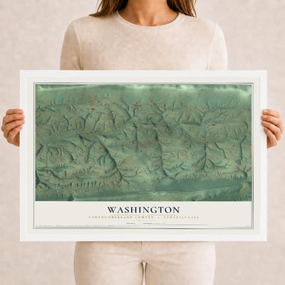 Map of Washington, Northumberland County, Pennsylvania, 12 x 18 inch print in a white wood frame