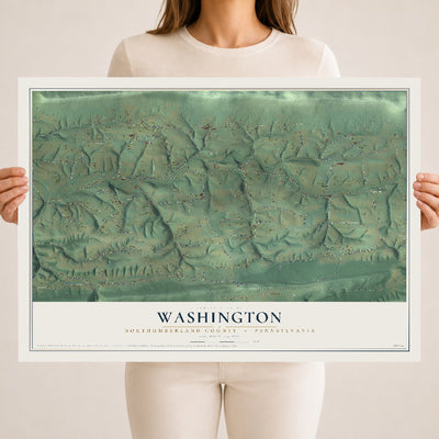 Map of Washington, Northumberland County, Pennsylvania, 18 x 24 inch unframed archival matte print