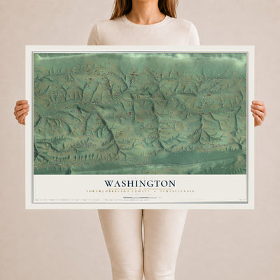 Map of Washington, Northumberland County, Pennsylvania, 24 x 36 inch unframed archival matte print