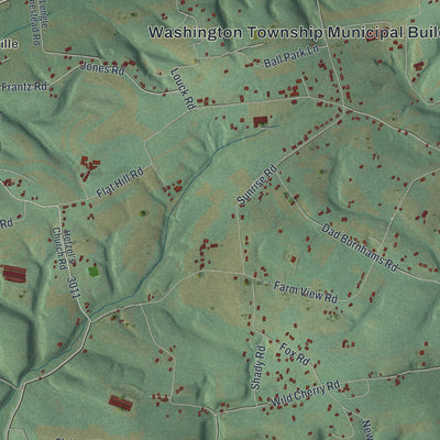 Close-up of the map of Washington, Schuylkill County, Pennsylvania print showing street and building detail