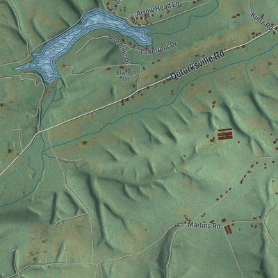 Second close-up of the map of Washington, Schuylkill County, Pennsylvania print showing more streets and buildings
