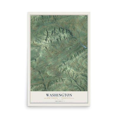 Map of Washington, Snyder County, Pennsylvania, 12 x 18 inch unframed archival matte print