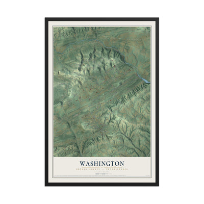 Map of Washington, Snyder County, Pennsylvania, 12 x 18 inch print in a black wood frame