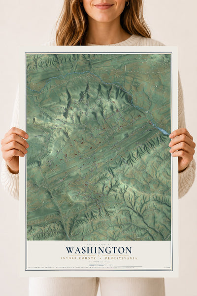 Map of Washington, Snyder County, Pennsylvania, 18 x 24 inch unframed archival matte print