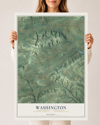Map of Washington, Snyder County, Pennsylvania, 24 x 36 inch unframed archival matte print