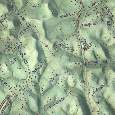 Close-up of the map of Washington, Westmoreland County, Pennsylvania print showing street and building detail