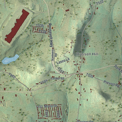 Close-up of the map of Washington, Wyoming County, Pennsylvania print showing street and building detail