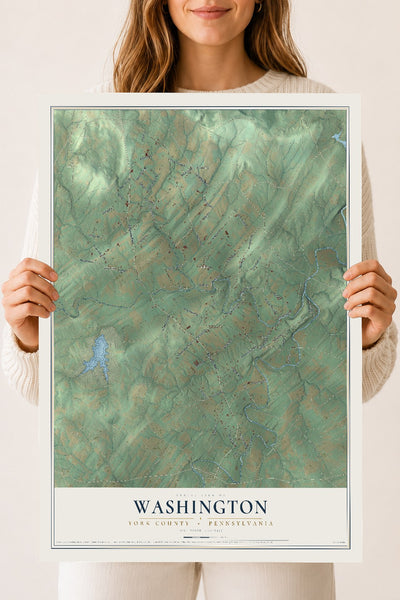 Map of Washington, York County, Pennsylvania, 18 x 24 inch unframed archival matte print