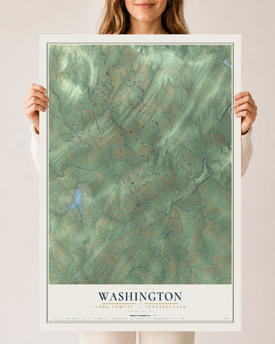 Map of Washington, York County, Pennsylvania, 24 x 36 inch unframed archival matte print