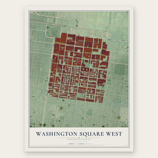 Washington Square West, Pennsylvania map print, the full design