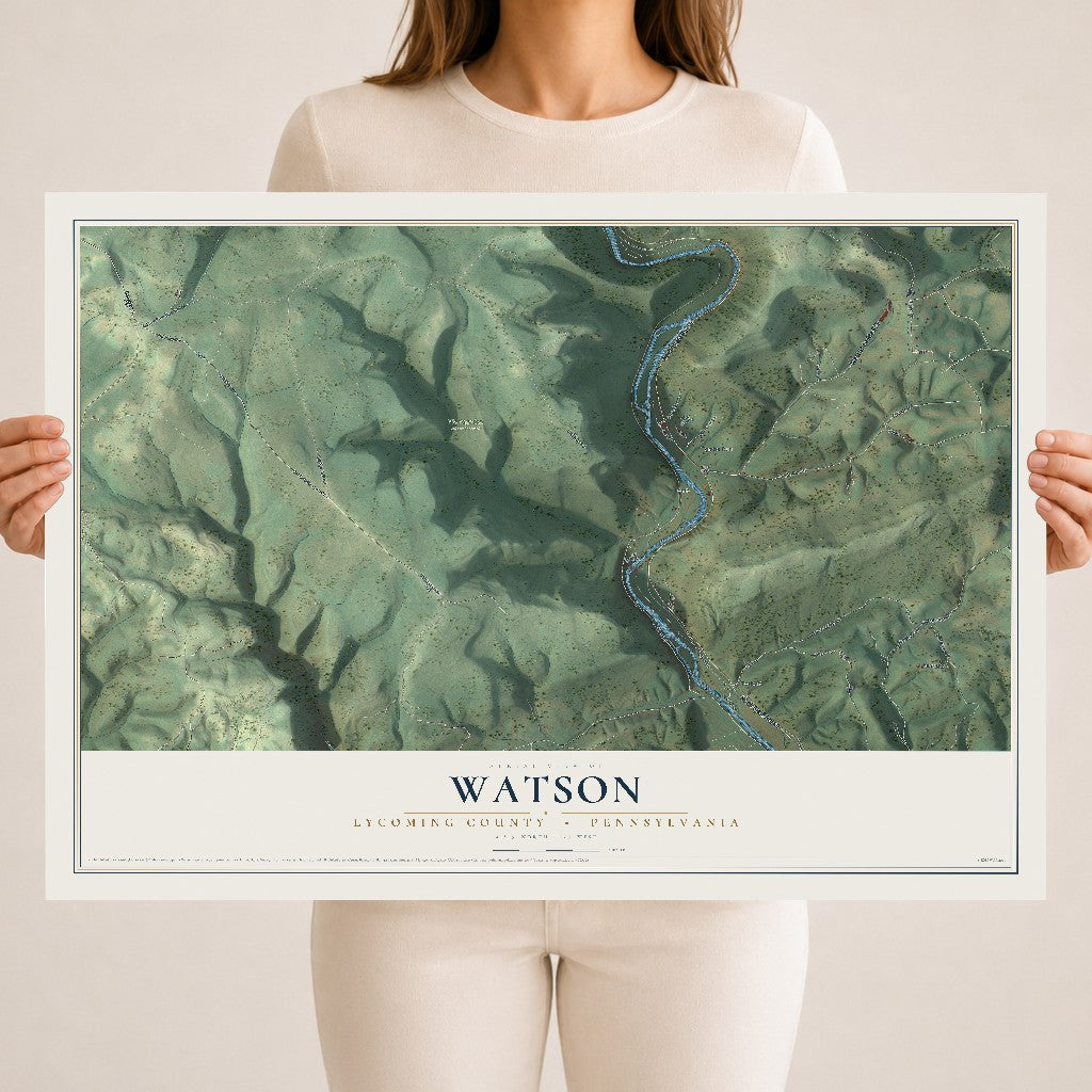 Map of Watson, Lycoming County, Pennsylvania, 18 x 24 inch unframed archival matte print