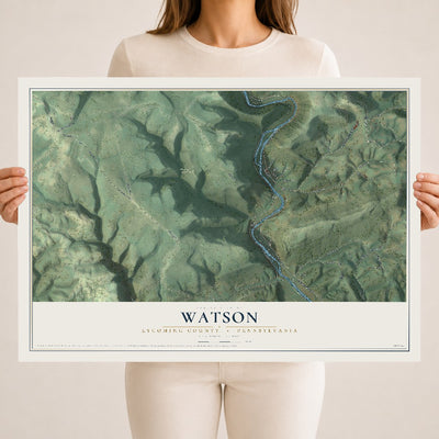Map of Watson, Lycoming County, Pennsylvania, 18 x 24 inch unframed archival matte print