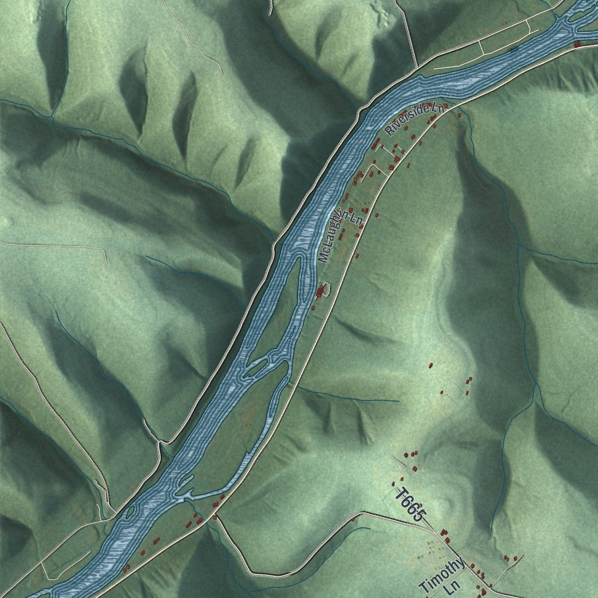 Close-up of the map of Watson, Warren County, Pennsylvania print showing street and building detail