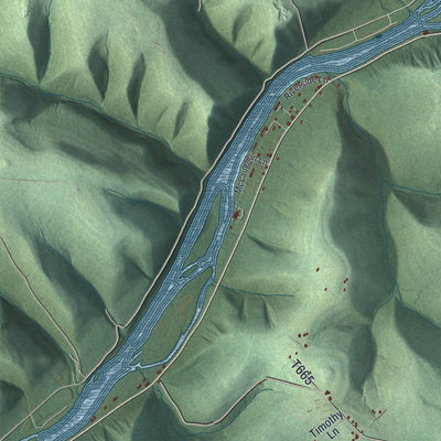 Close-up of the map of Watson, Warren County, Pennsylvania print showing street and building detail