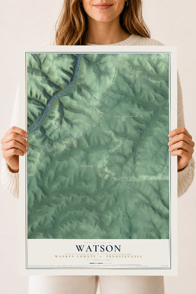Map of Watson, Warren County, Pennsylvania, 18 x 24 inch unframed archival matte print