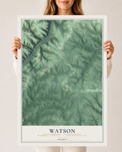 Map of Watson, Warren County, Pennsylvania, 24 x 36 inch unframed archival matte print