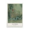 Map of Wattsburg, Pennsylvania, 12 x 18 inch unframed archival matte print