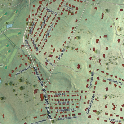 Close-up of the map of Waverly, Pennsylvania print showing street and building detail
